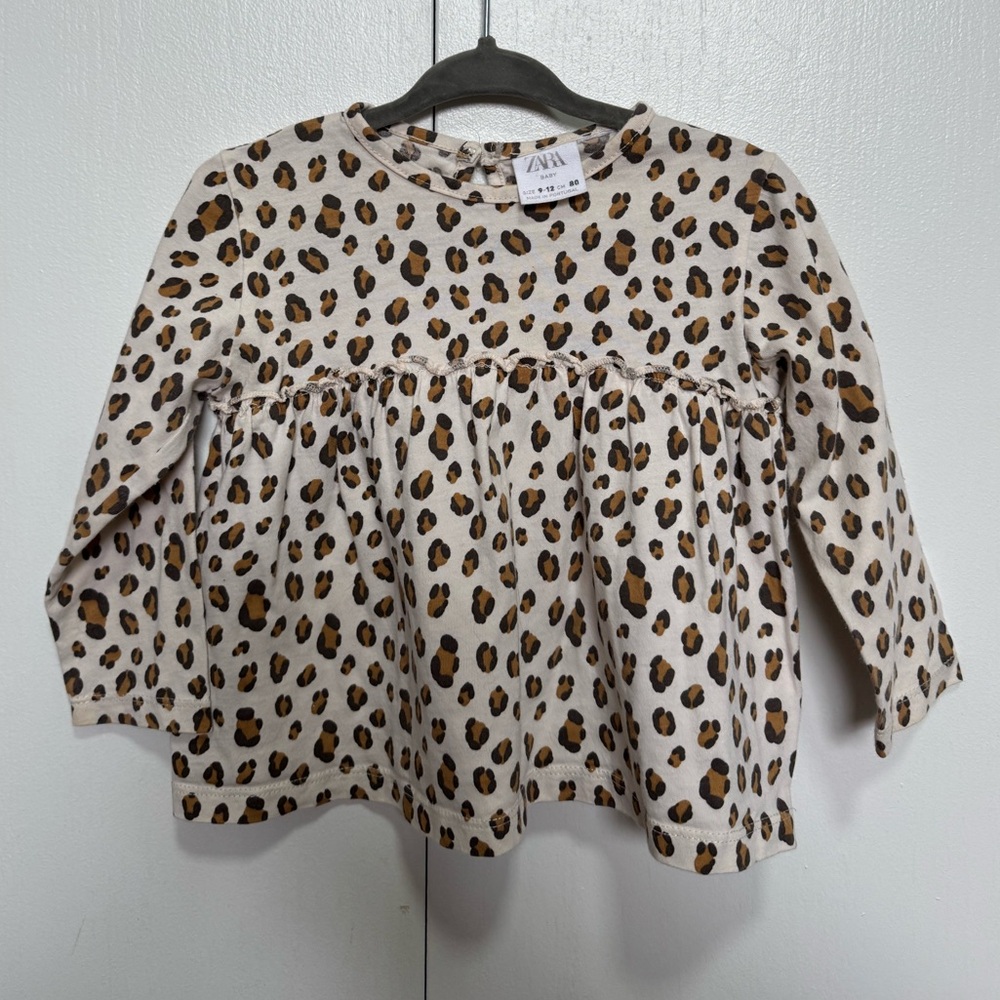 Zara Animal Print Long Sleeve Top
